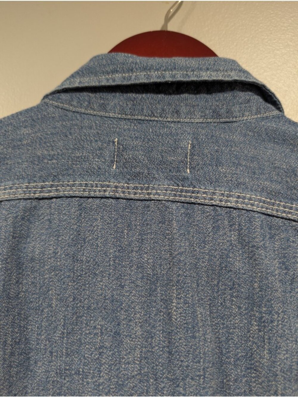 Taylor Stitch Blue Denim Utility Shirt Sz 42 Men's Long Sleeve Button Up - Picture 14 of 16